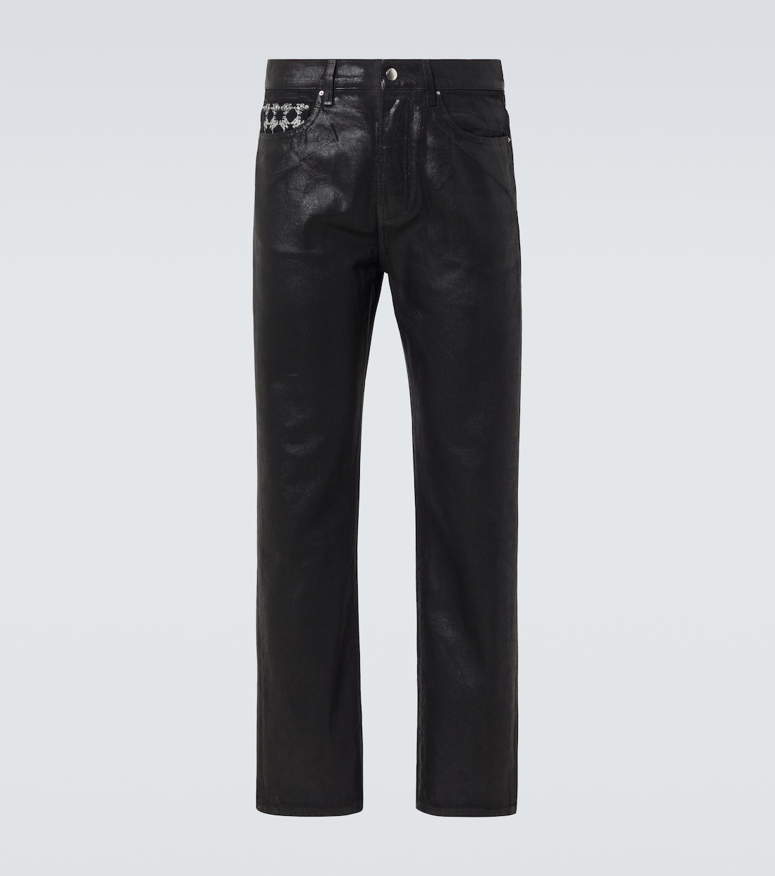 Jeans rectos Ma Quad Cuff de algodón revestido | Amiri