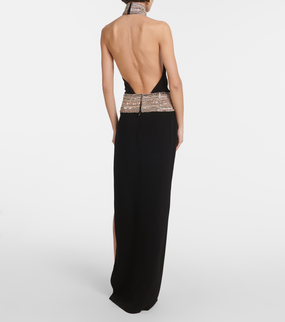 Abito lungo in cady con cristalli | Elie Saab