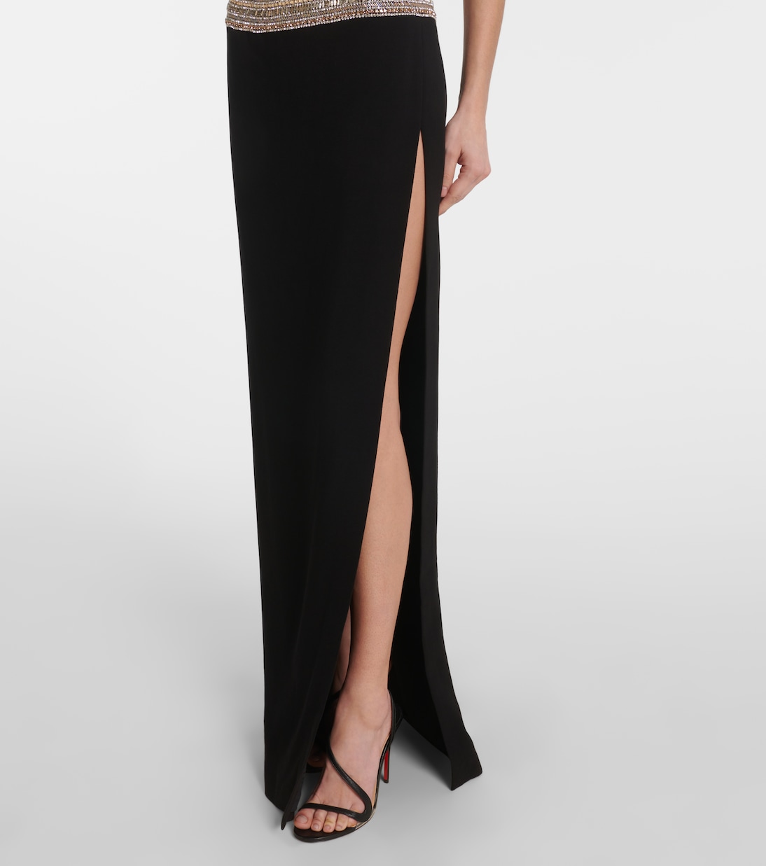 Abito lungo in cady con cristalli | Elie Saab