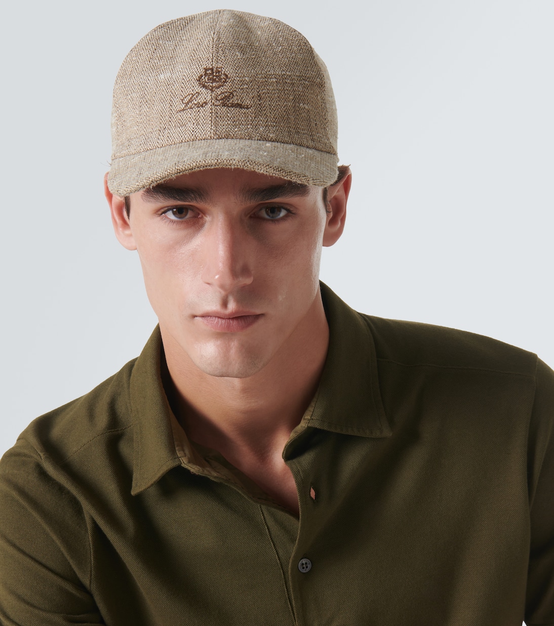 Logo linen and silk baseball cap | Loro Piana