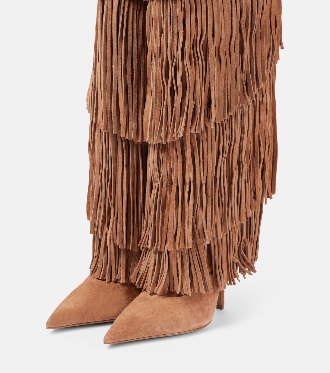 Bottes Jessie 105 en daim à franges | Paris Texas