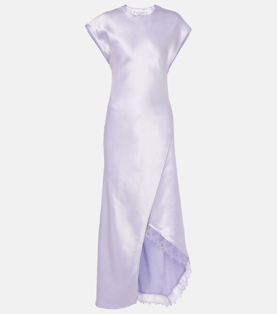 Abito midi in raso e pizzo | JW Anderson