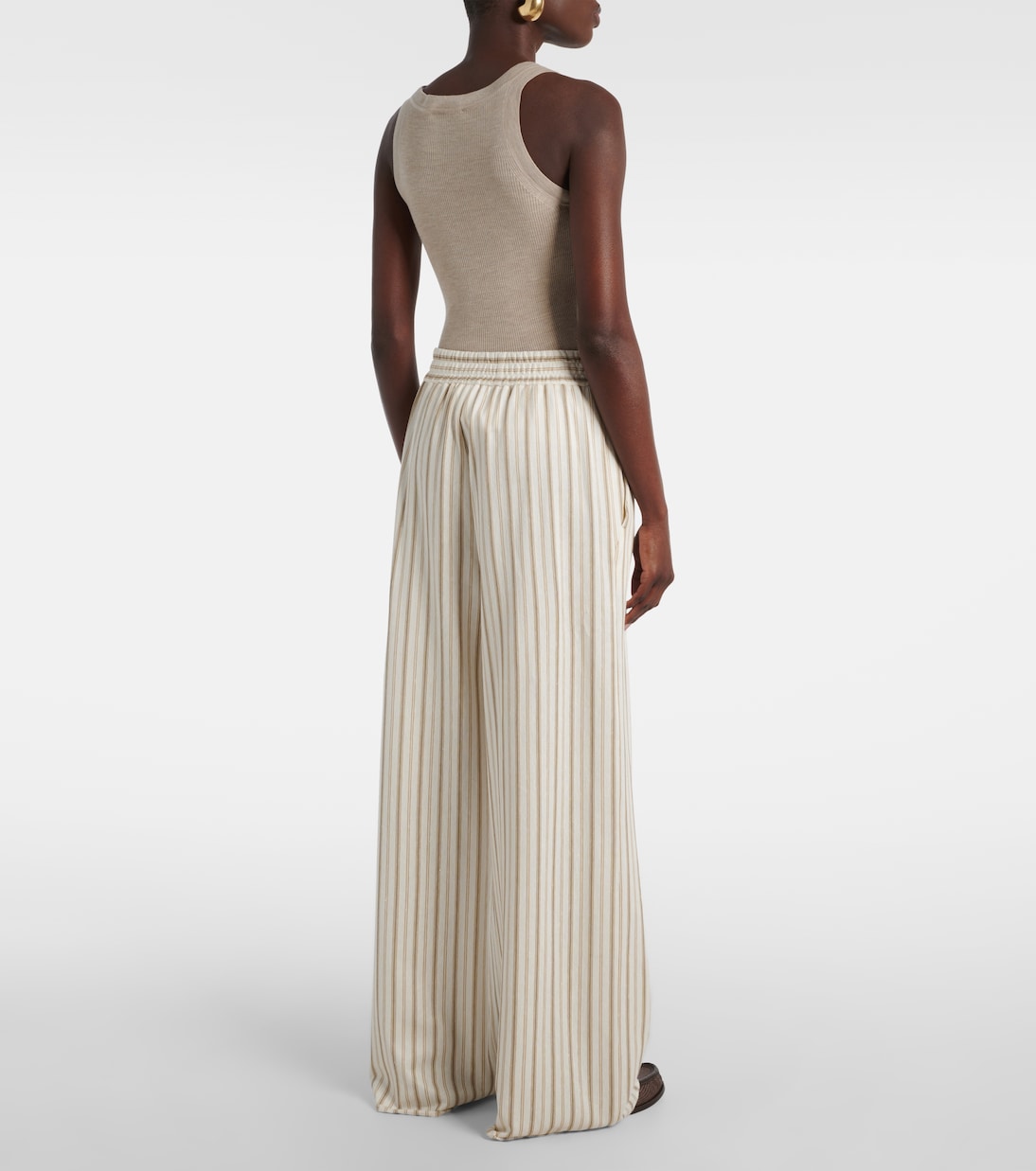 Louvre cotton and linen wide-leg pants | Max Mara
