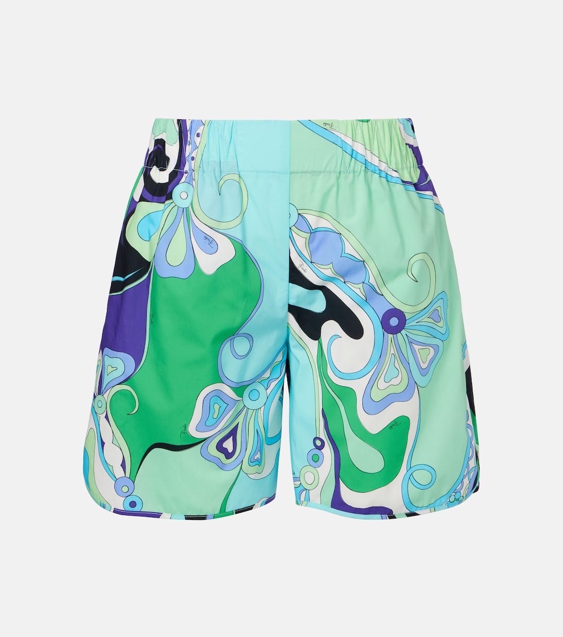 Orchidee printed cotton high-rise shorts | Pucci