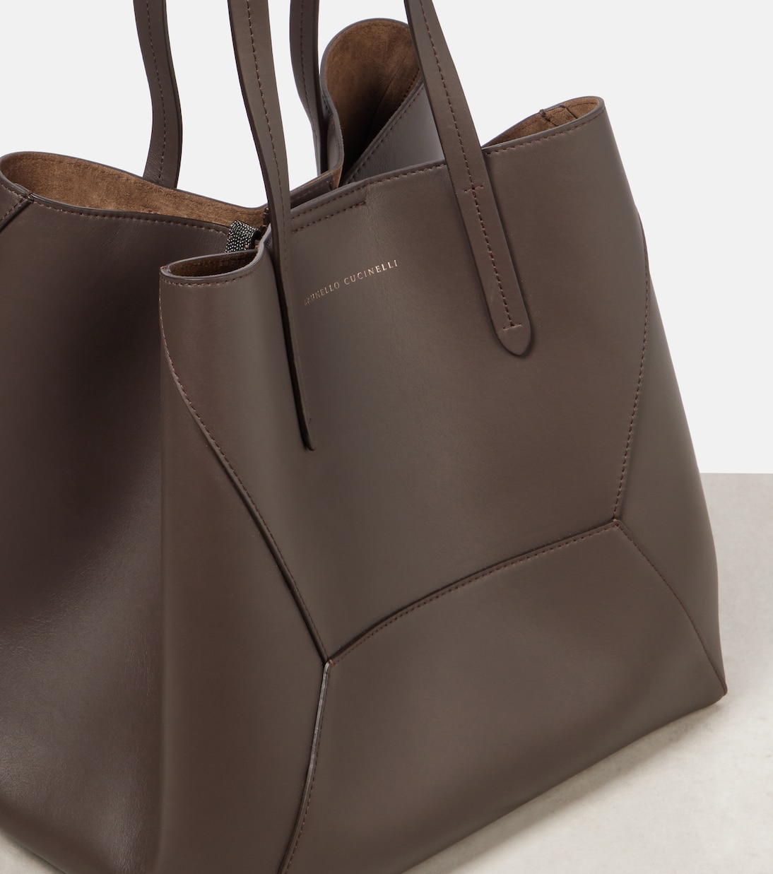 Borsa BC Duo in pelle con monili | Brunello Cucinelli