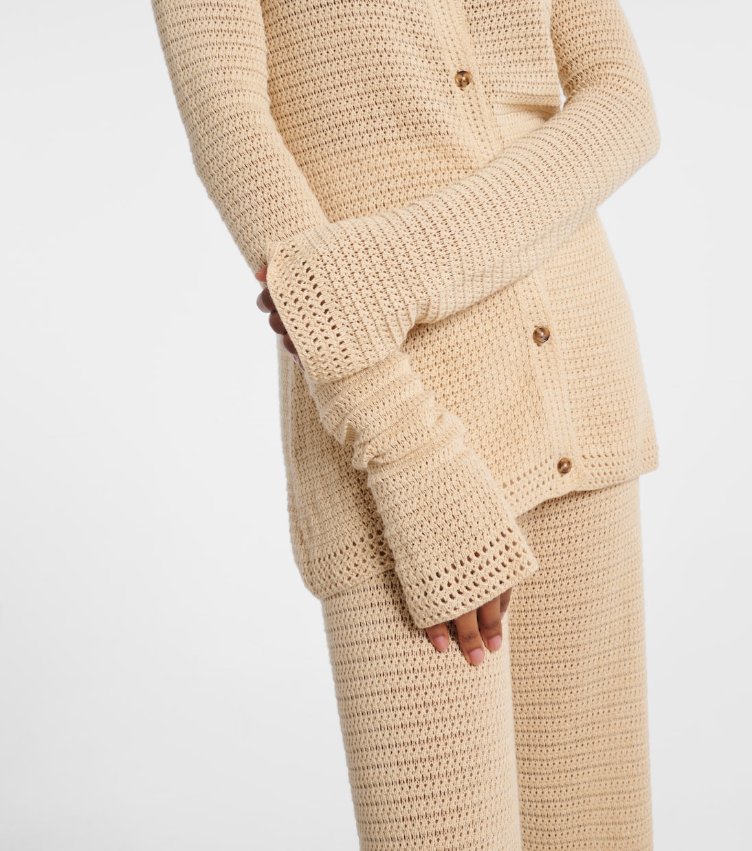 Lennon crochet cotton-blend cardigan | Posse