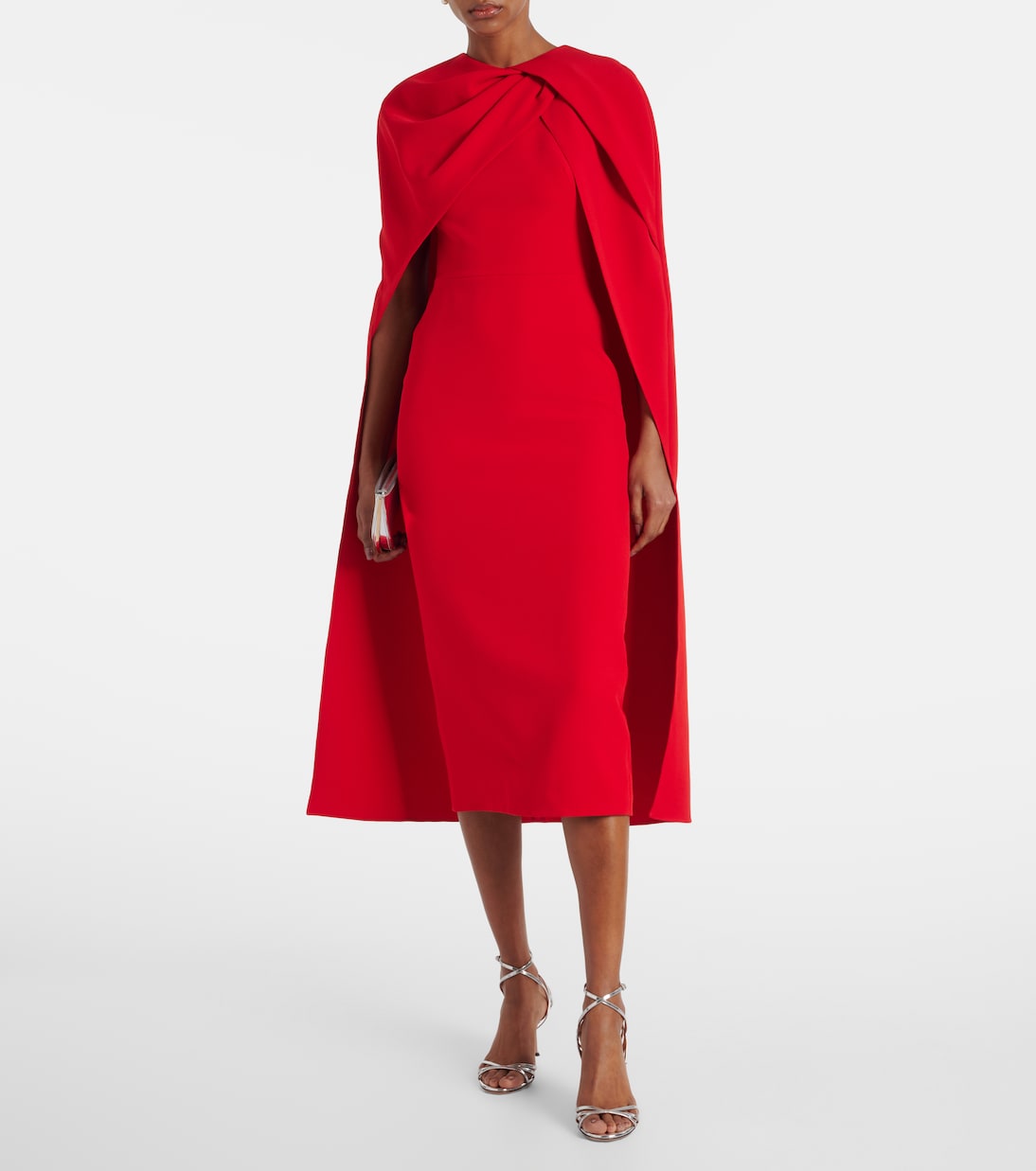 Cape-detail midi dress | Safiyaa