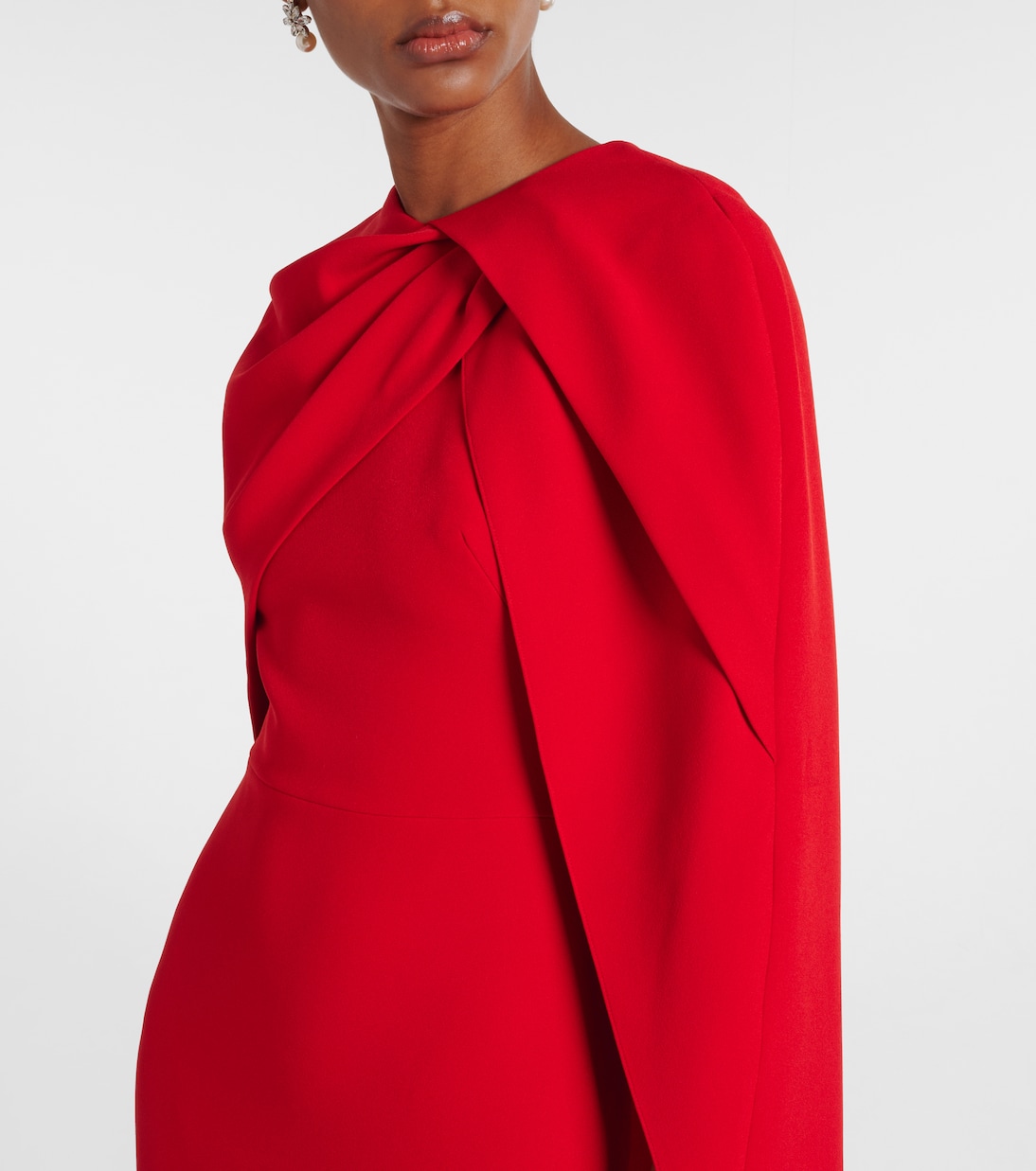 Cape-detail midi dress | Safiyaa