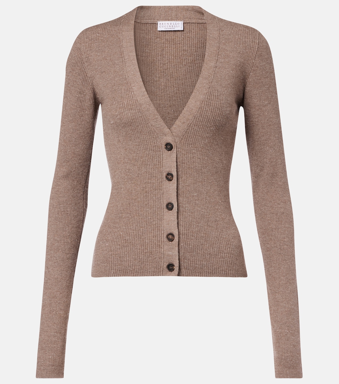 Cardigan in maglia a coste  | Brunello Cucinelli