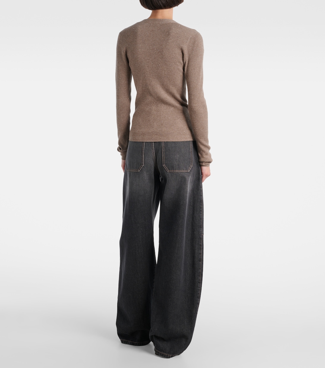 Cardigan in maglia a coste  | Brunello Cucinelli