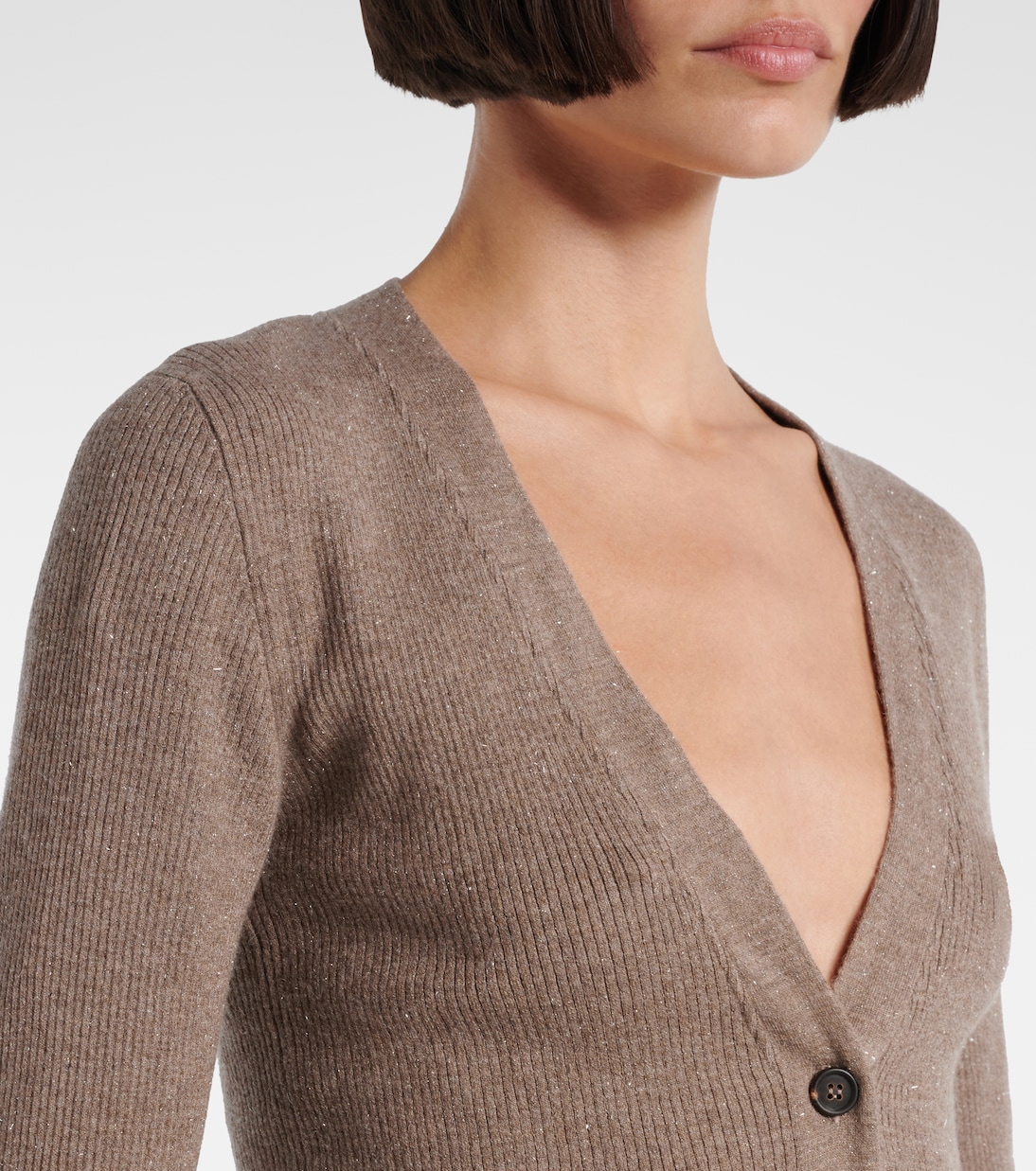 Cardigan in maglia a coste  | Brunello Cucinelli