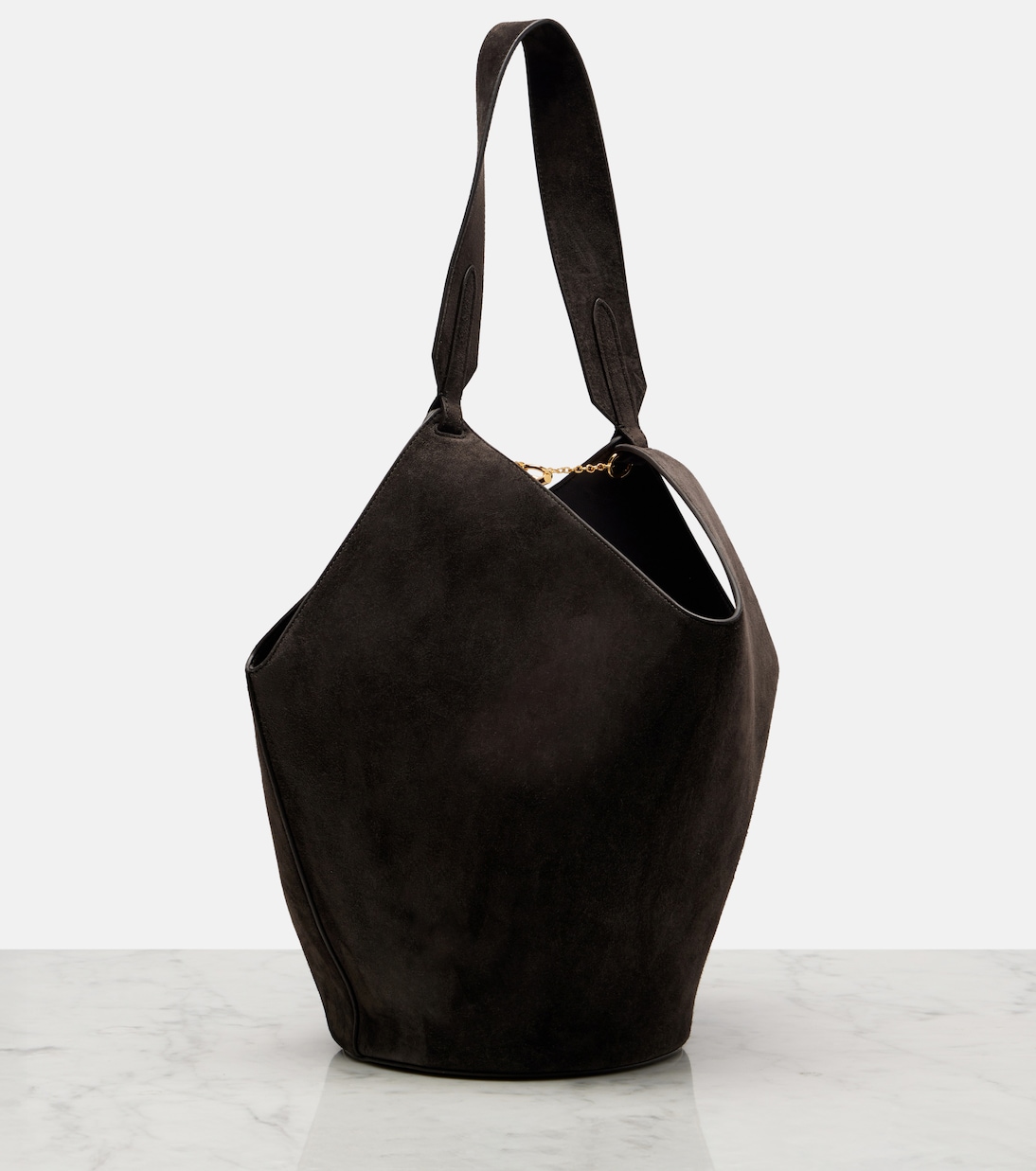 Bucket Bag Lotus Small aus Veloursleder | Khaite