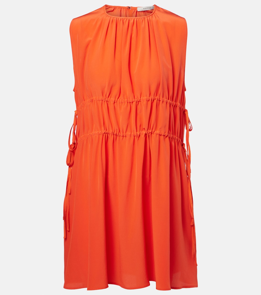 Como ruched silk crêpe minidress | Asceno