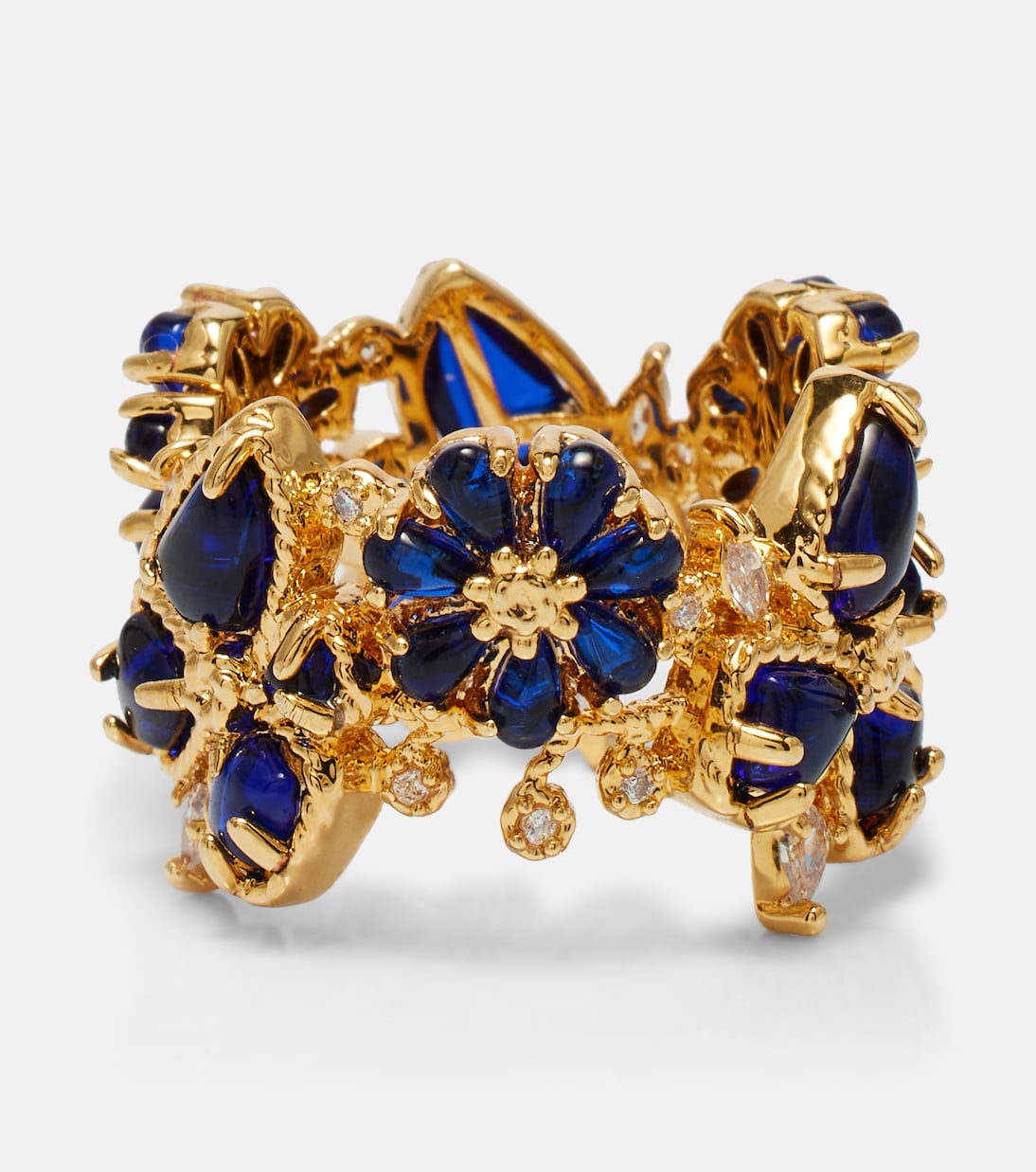 Bloom Band embellished gold-plated ring | Zimmermann