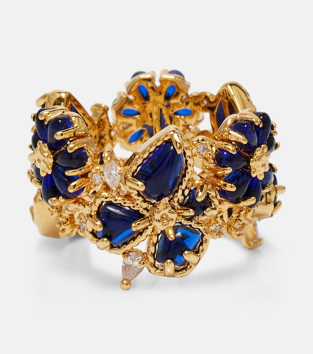 Bloom Band embellished gold-plated ring | Zimmermann