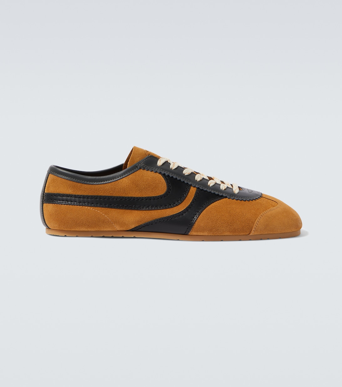 Leather-trimmed suede sneakers | Dries Van Noten