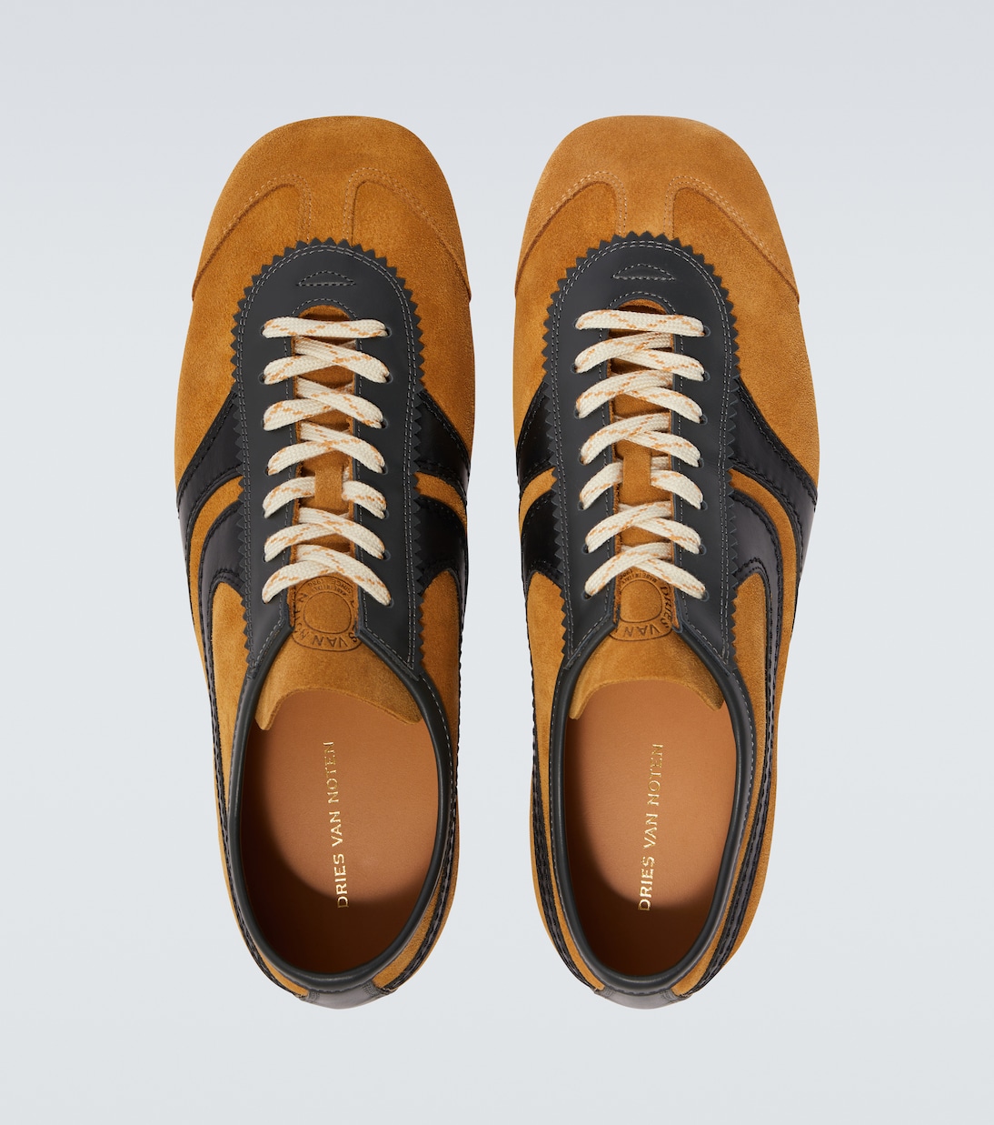 Leather-trimmed suede sneakers | Dries Van Noten