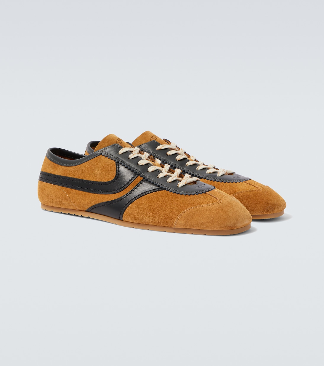 Leather-trimmed suede sneakers | Dries Van Noten