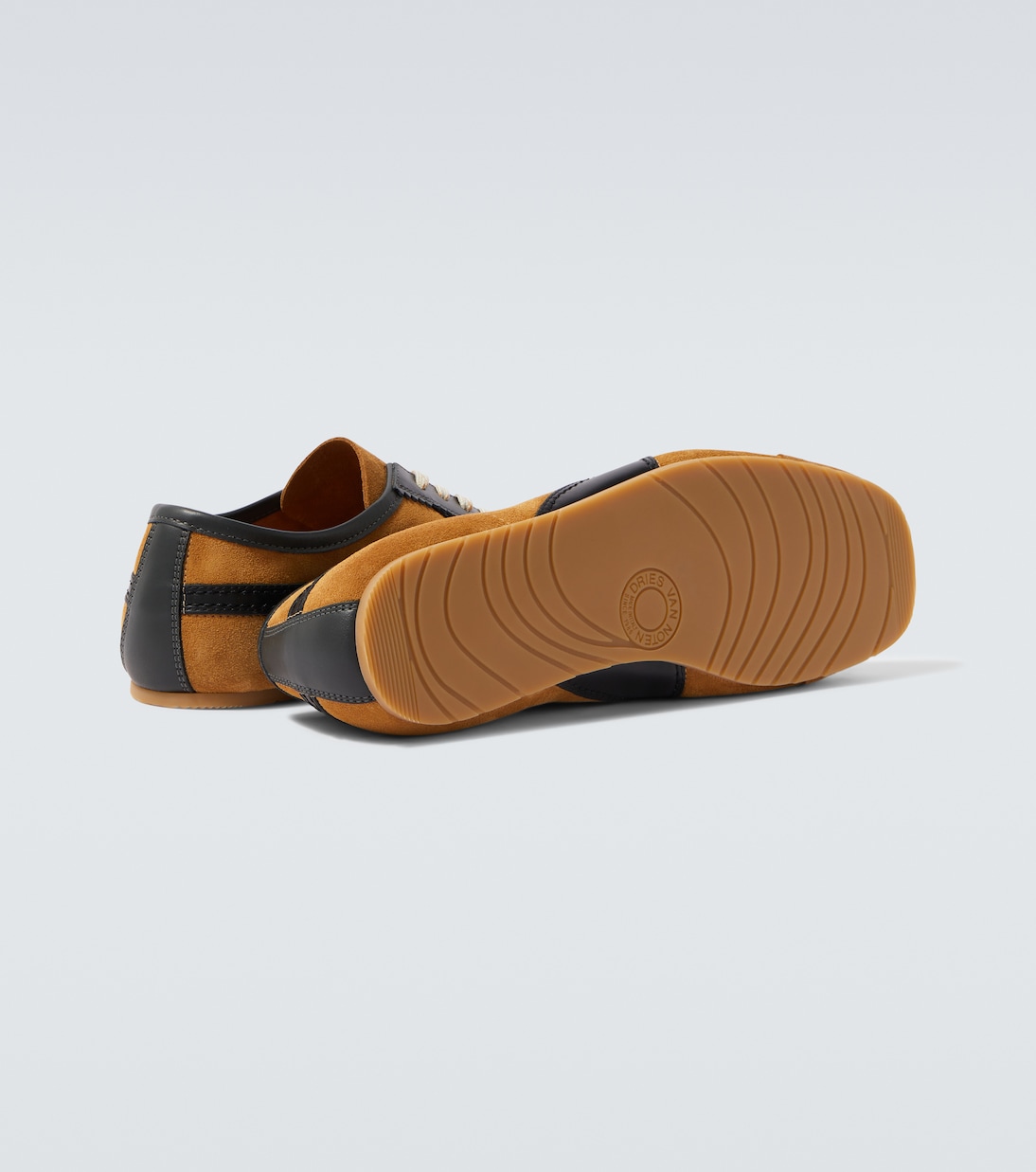 Leather-trimmed suede sneakers | Dries Van Noten