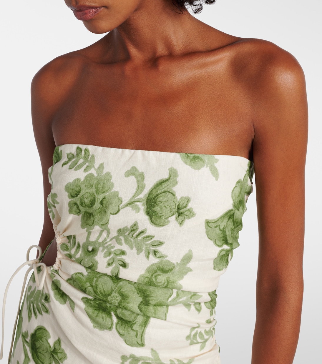 Gardella cutout floral linen midi dress | SIR