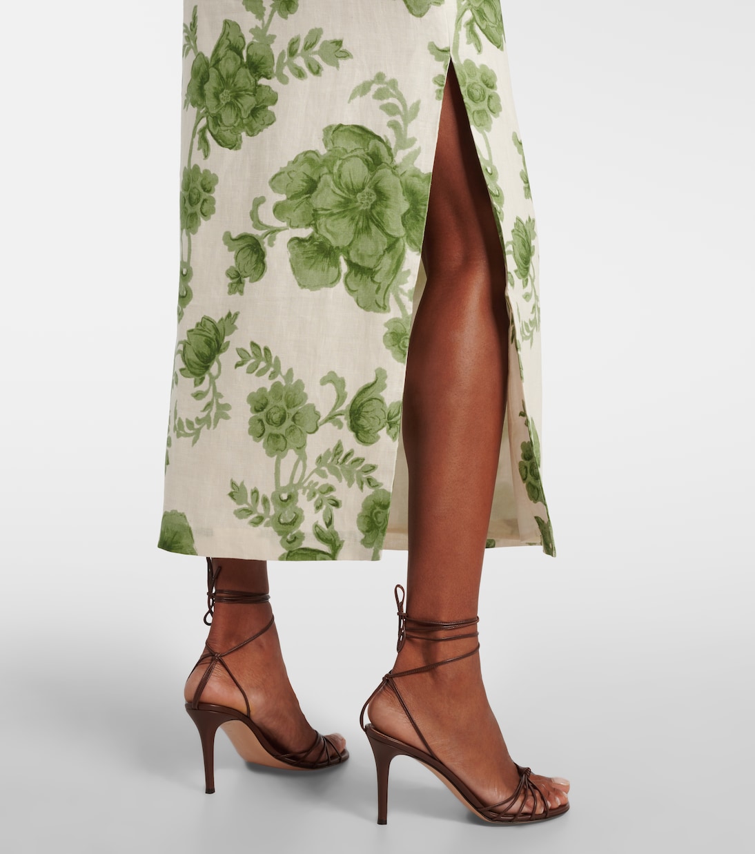 Gardella cutout floral linen midi dress | SIR