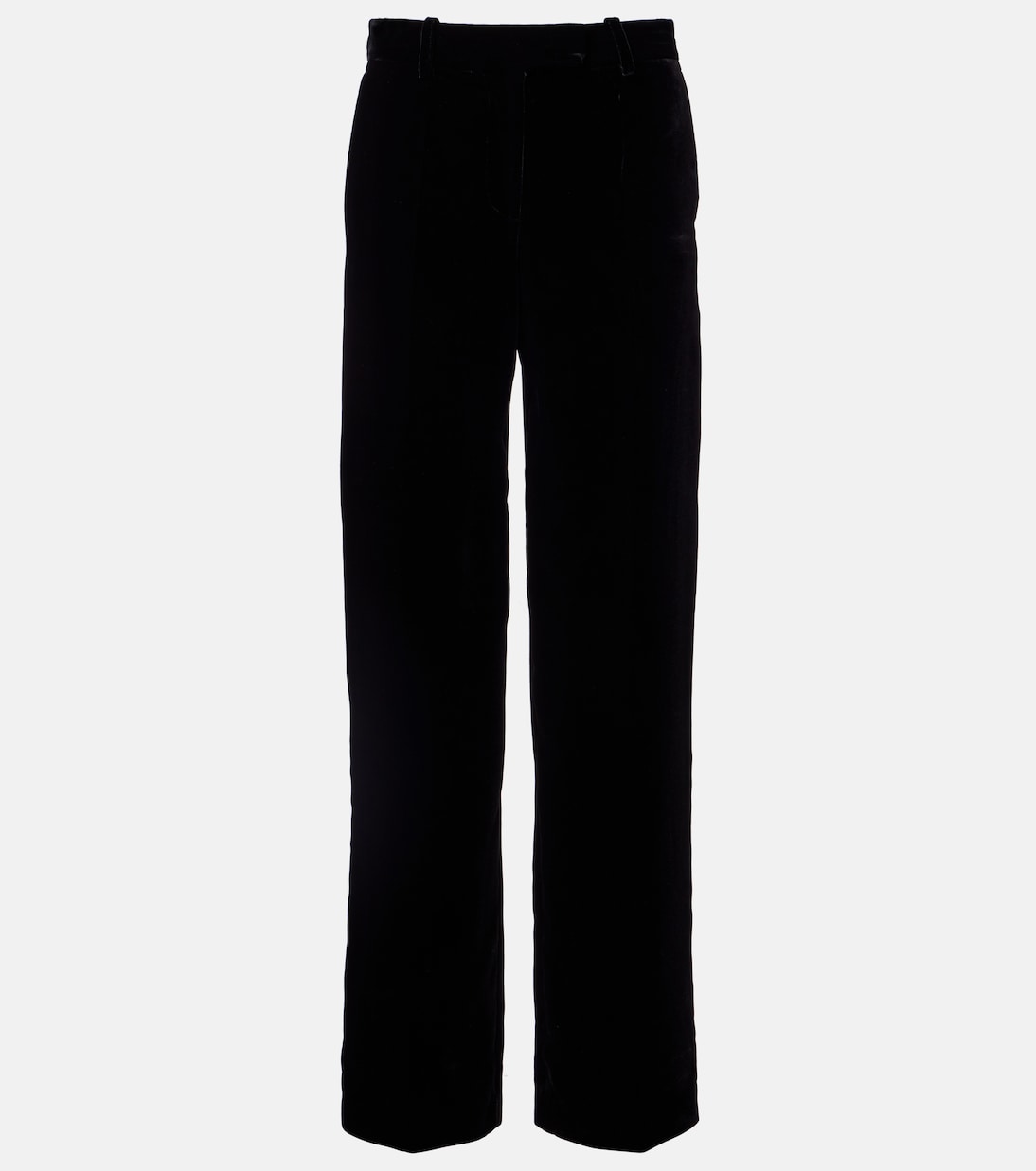 Pantalones rectos de terciopelo de tiro bajo | McQueen