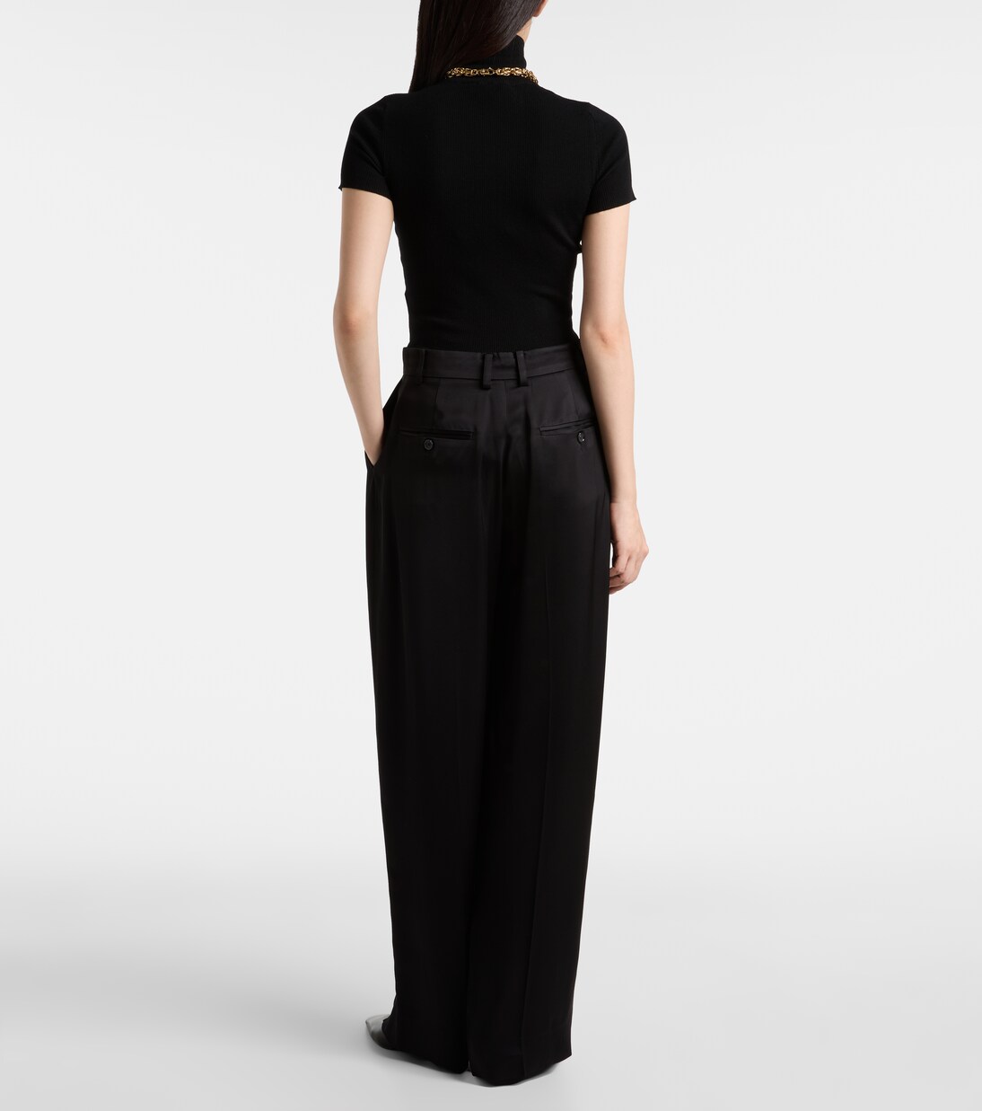 Satin wide-leg pants | Toteme