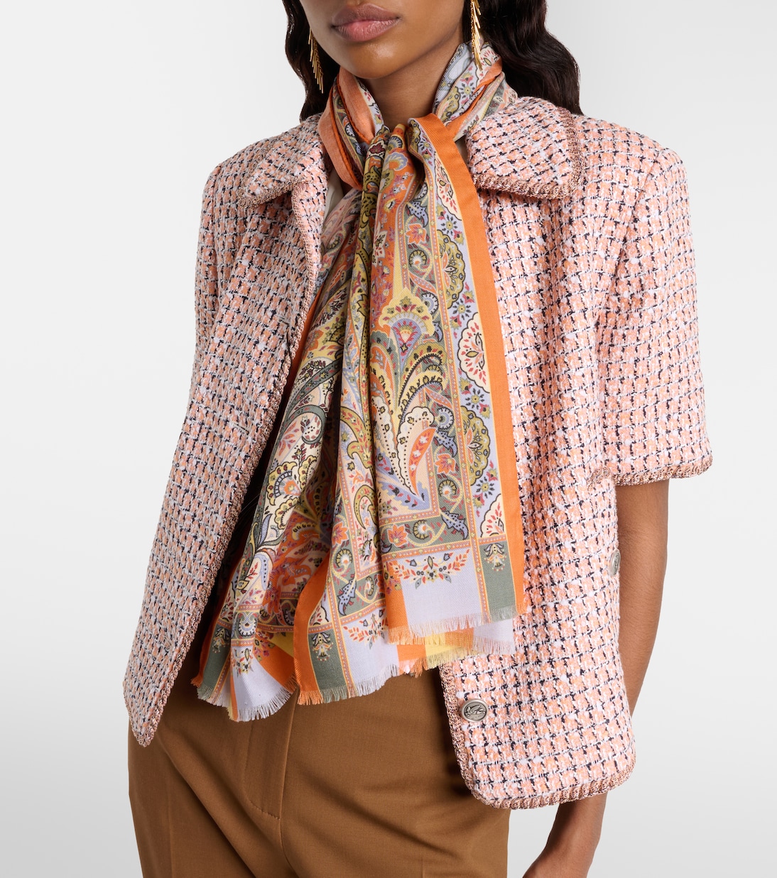 Floral wool and silk scarf  | Etro