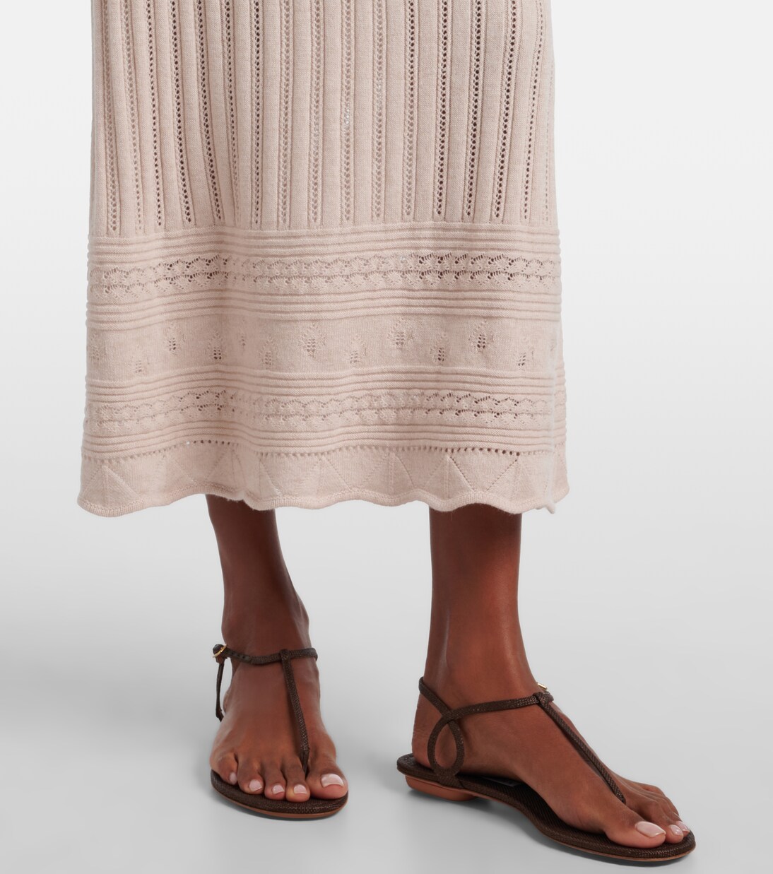Rythmee pointelle wool and cashmere midi skirt | Eres
