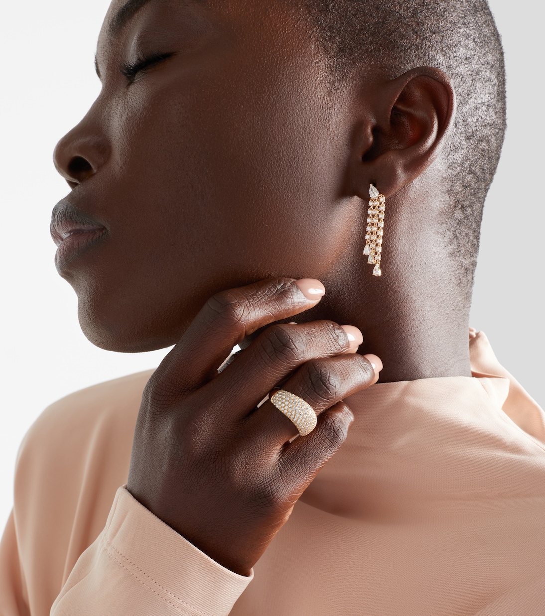 18kt gold drop earrings with diamonds  | Anita Ko
