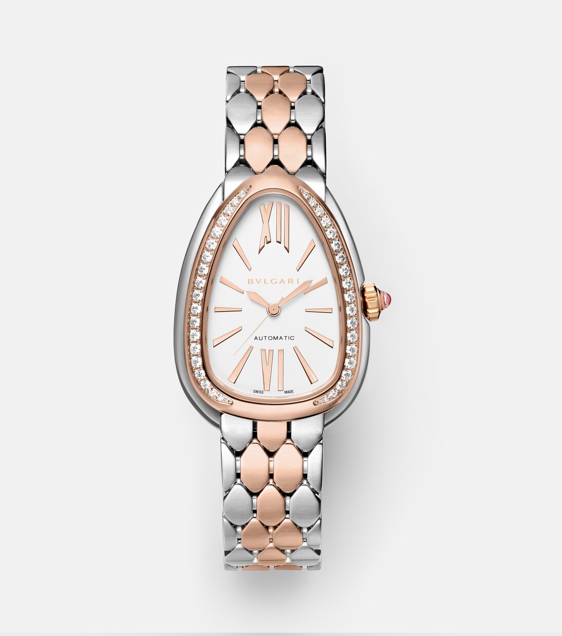 Uhr Serpenti Seduttori mit 18kt Roségold, Diamanten und Rubellit | Bvlgari