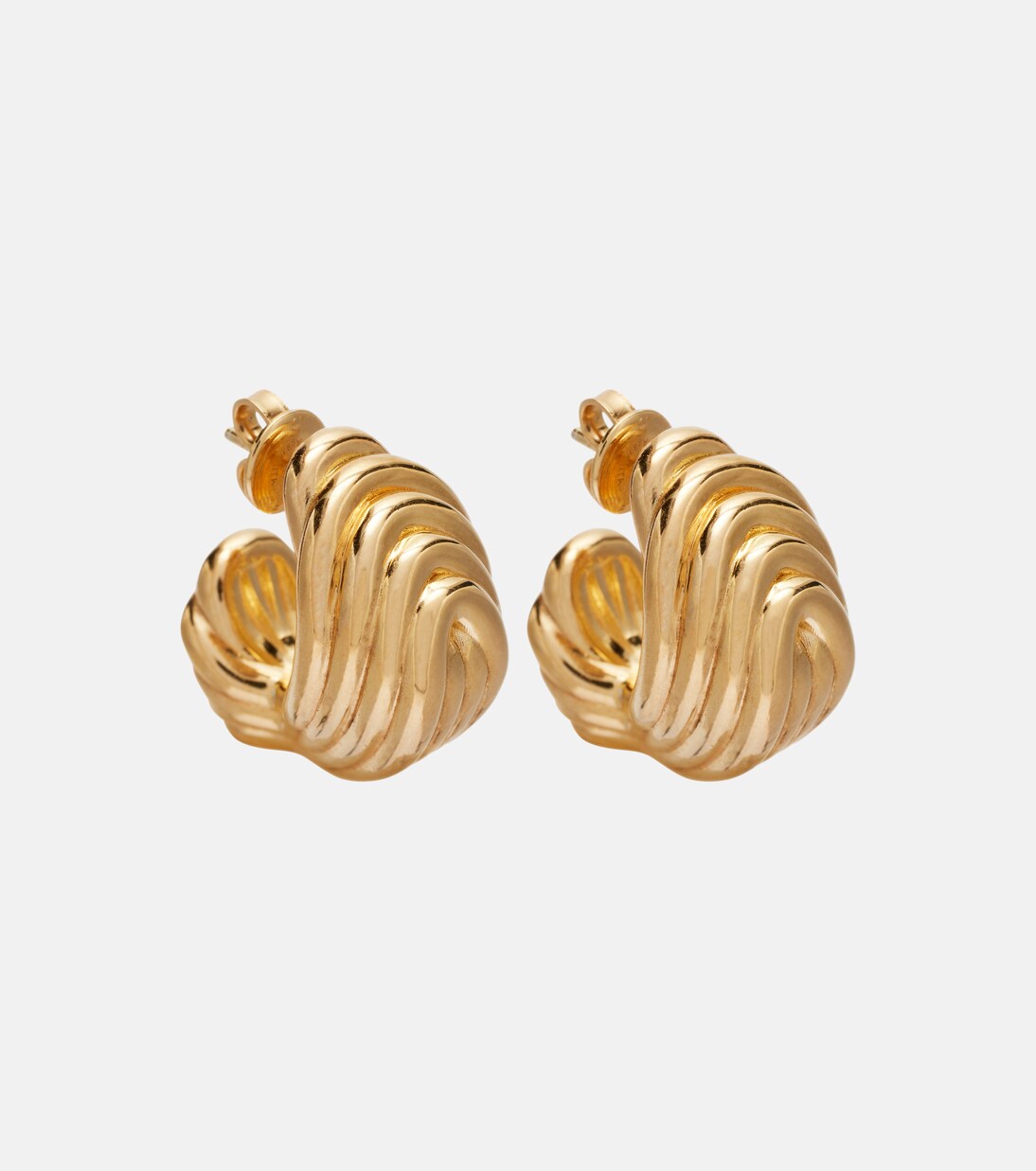 Pendientes de plata de ley bañados en oro | Bottega Veneta