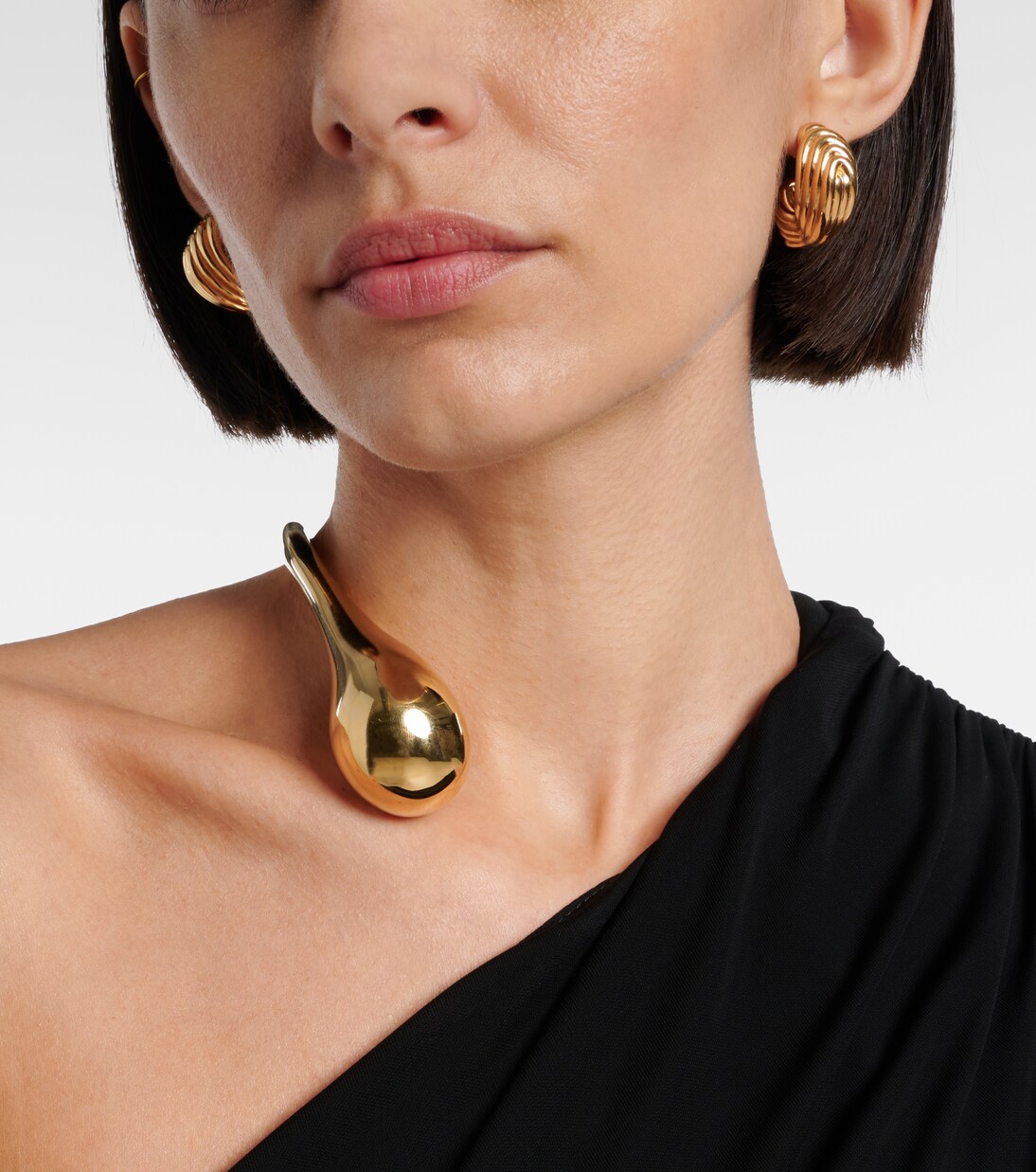 Pendientes de plata de ley bañados en oro | Bottega Veneta