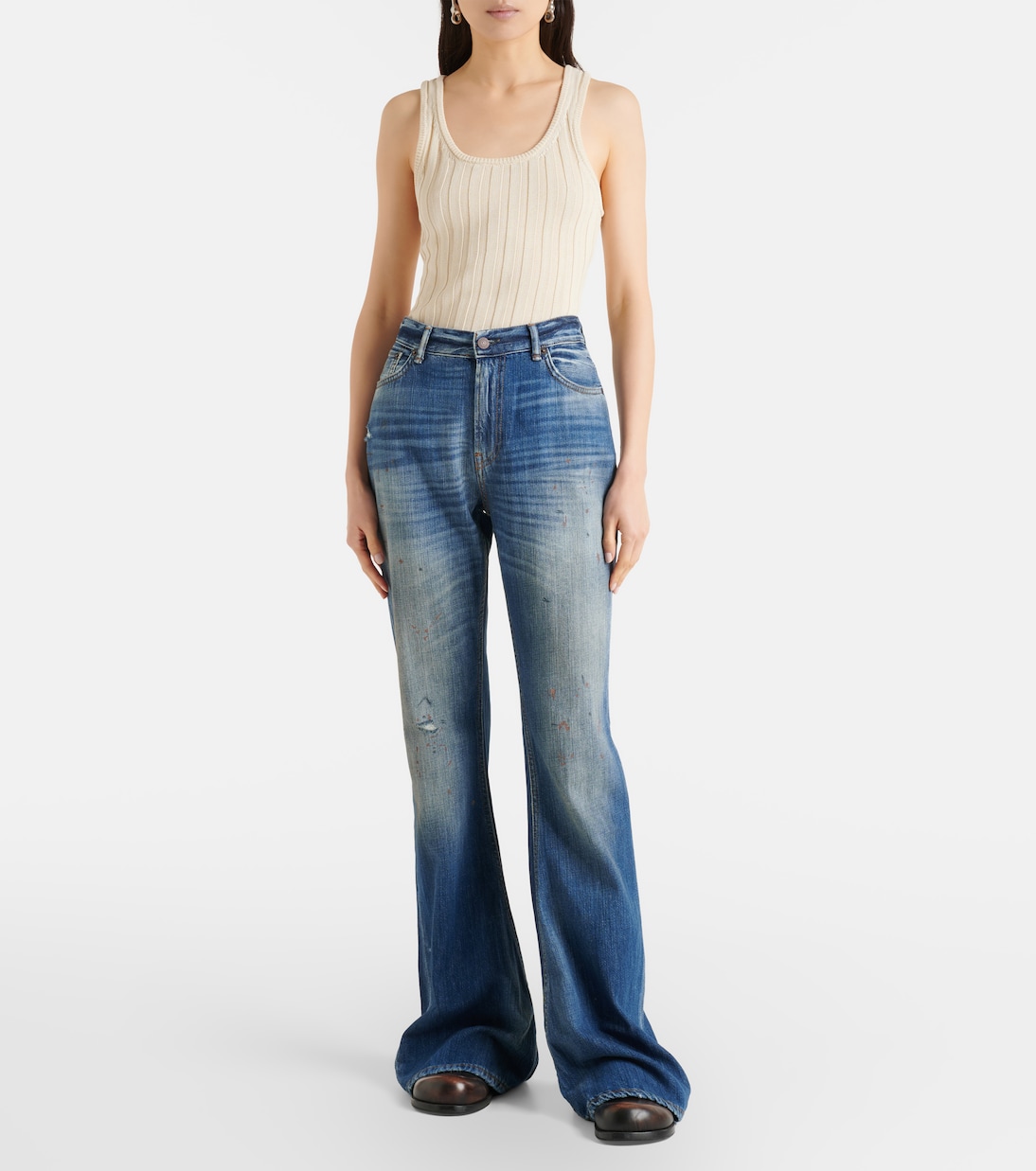 2025F distressed flared jeans | Acne Studios
