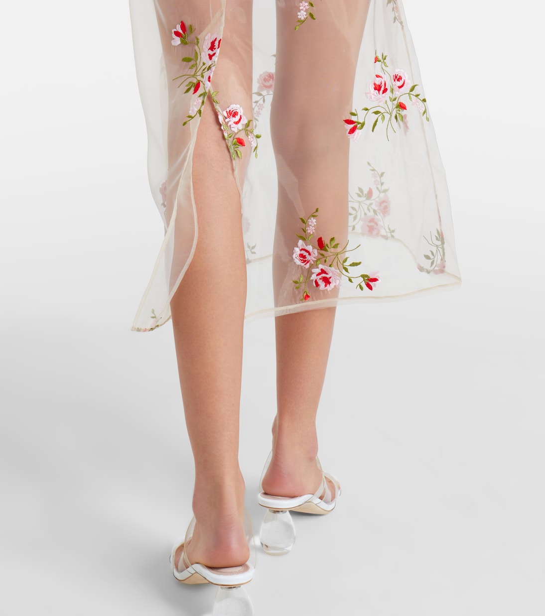 Embroidered sheer organza midi dress | Simone Rocha