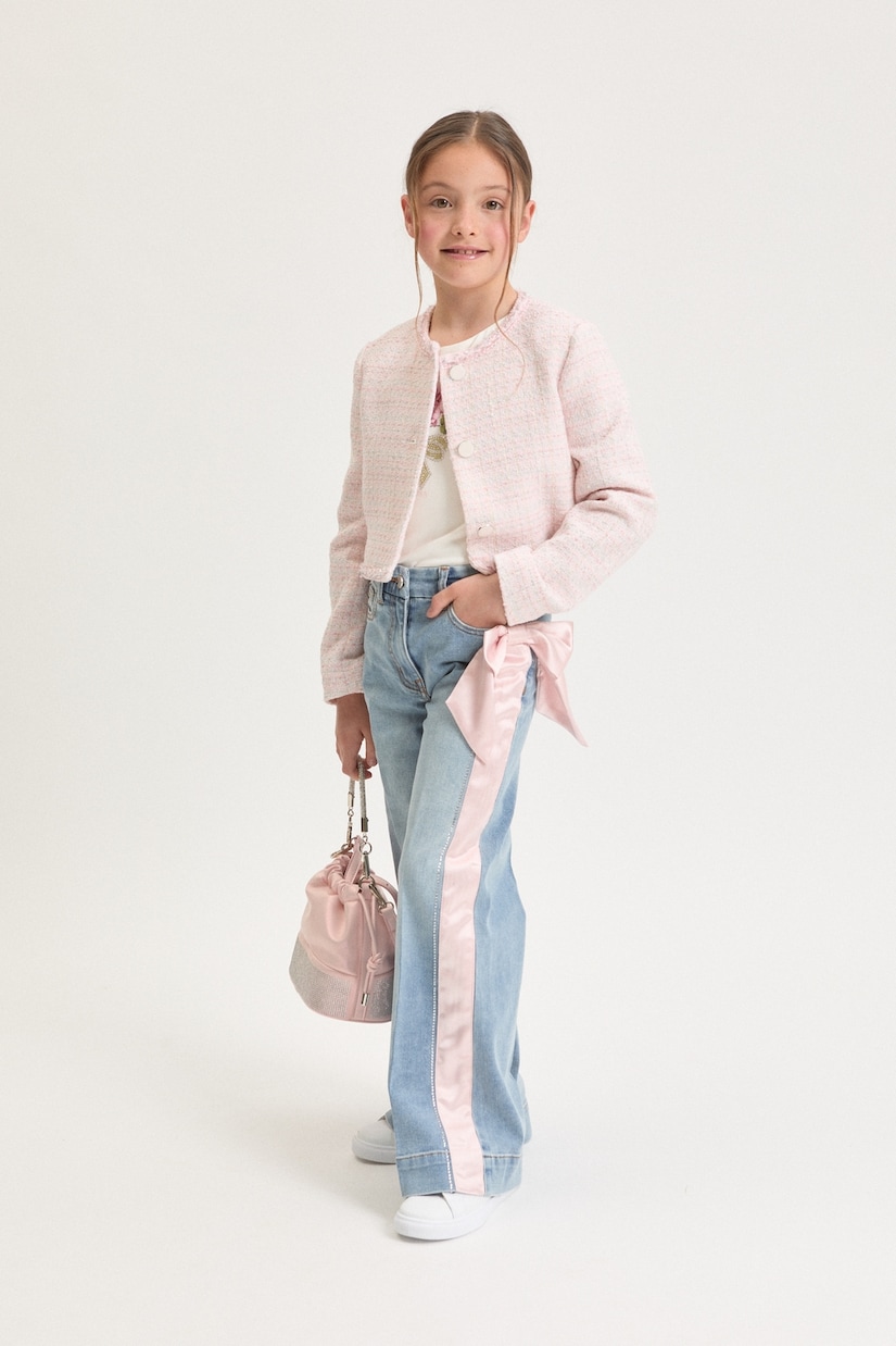 Veste courte en tweed mélangé | Monnalisa