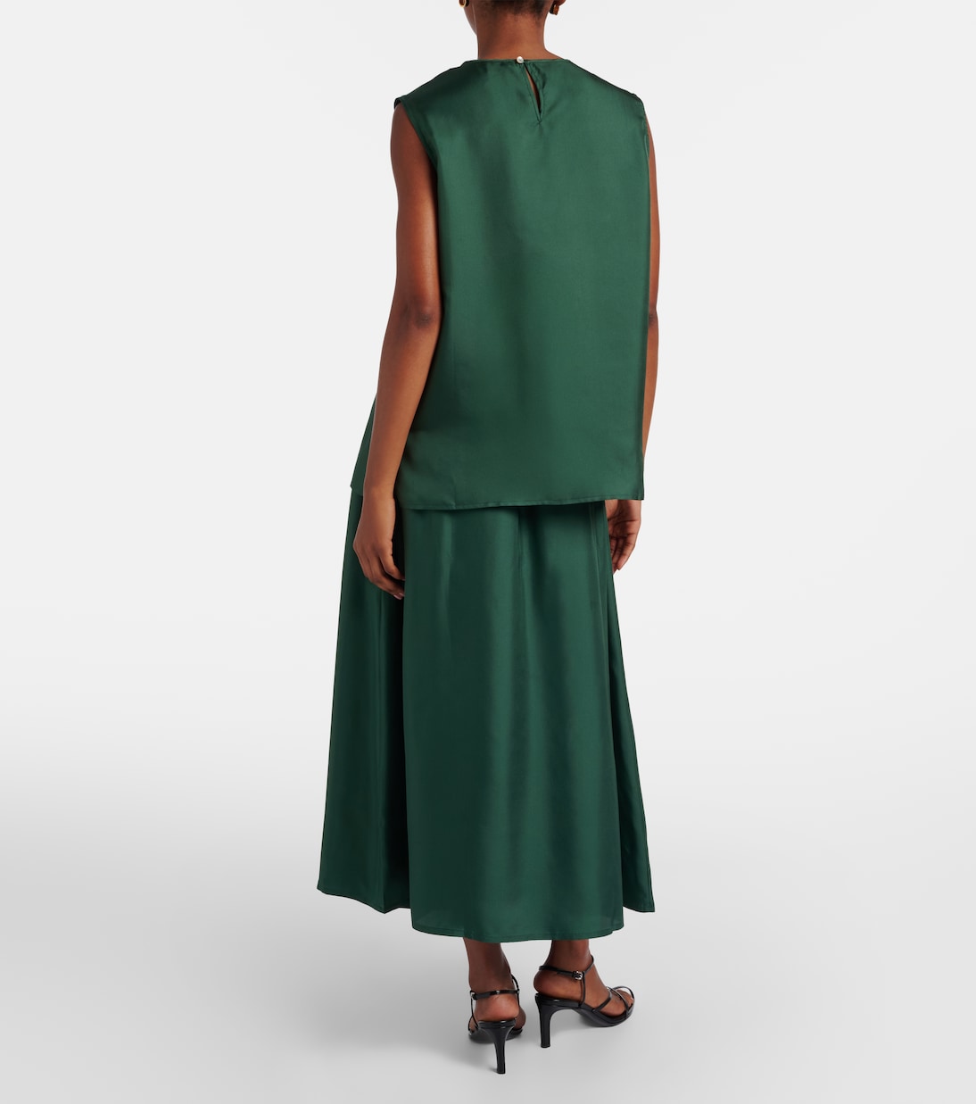Roma silk twill maxi skirt | Asceno