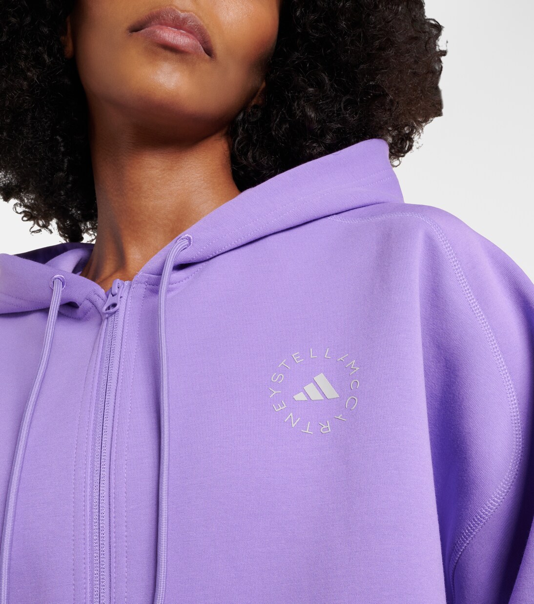 Logo cropped cotton-blend hoodie | Adidas by Stella McCartney