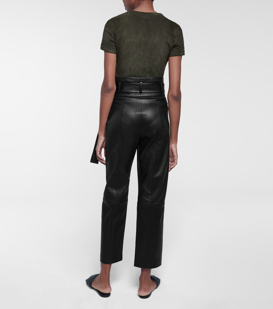 Pantalon Katousha à taille haute en cuir | Stouls