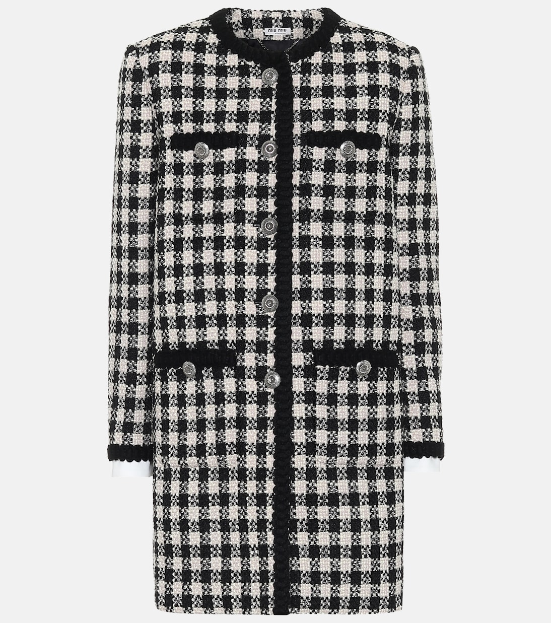 Soprabito in tweed di lana e cotone | Miu Miu