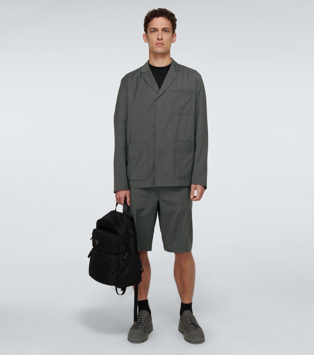 Single-breasted wool poplin jacket | Prada