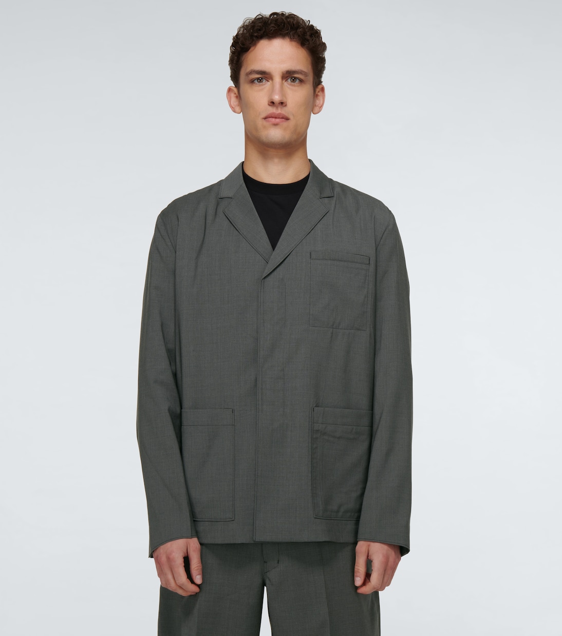Single-breasted wool poplin jacket | Prada