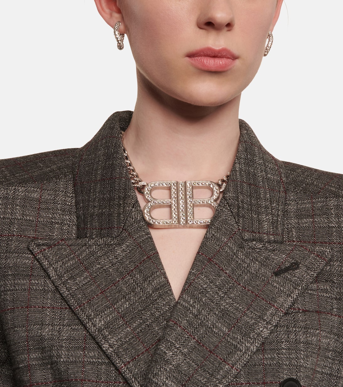 Orecchini BALENCIAGA Loop XS con cristalli, stile giovane e chic