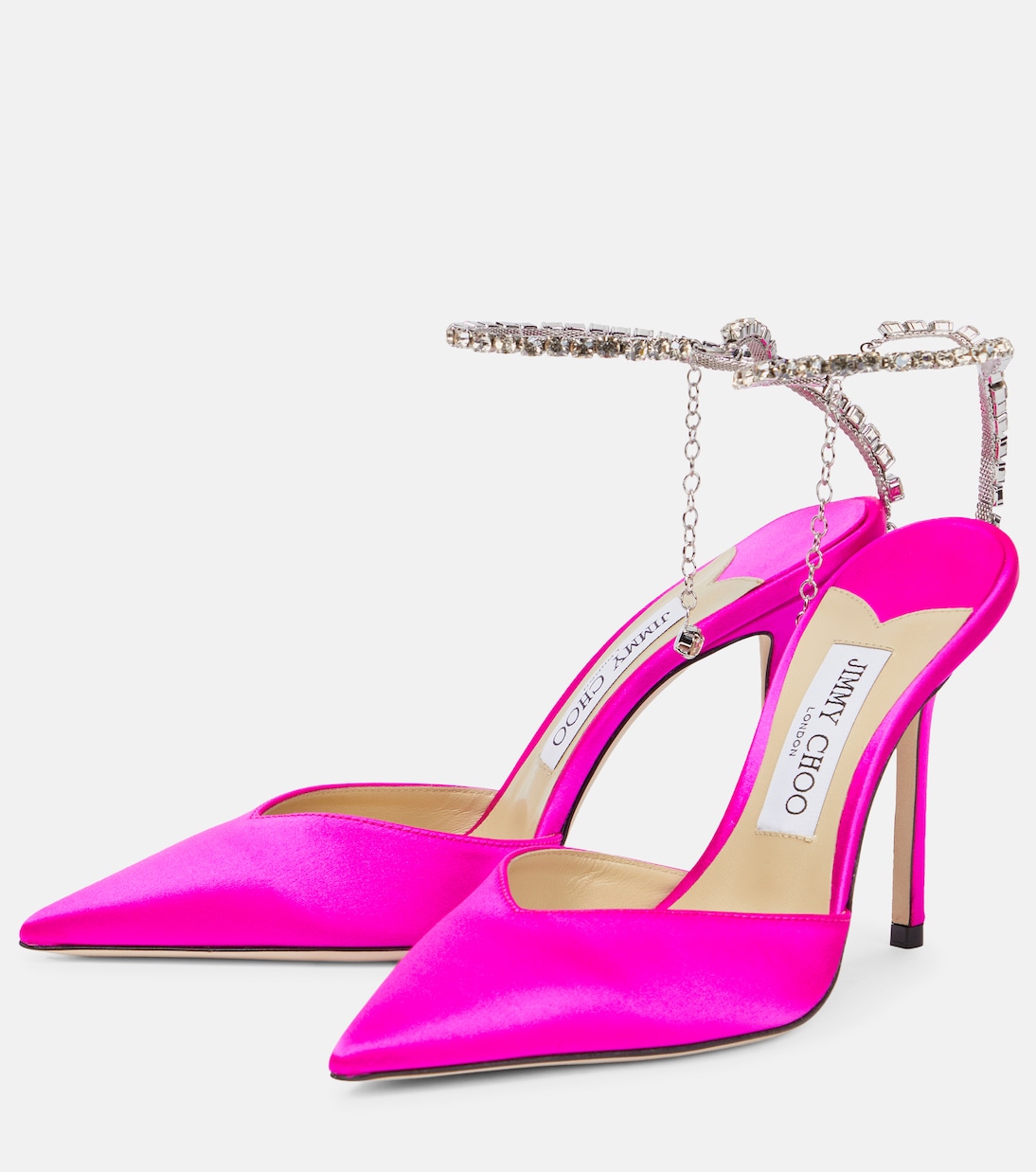 Saeda 100 embellished satin pumps | Jimmy Choo