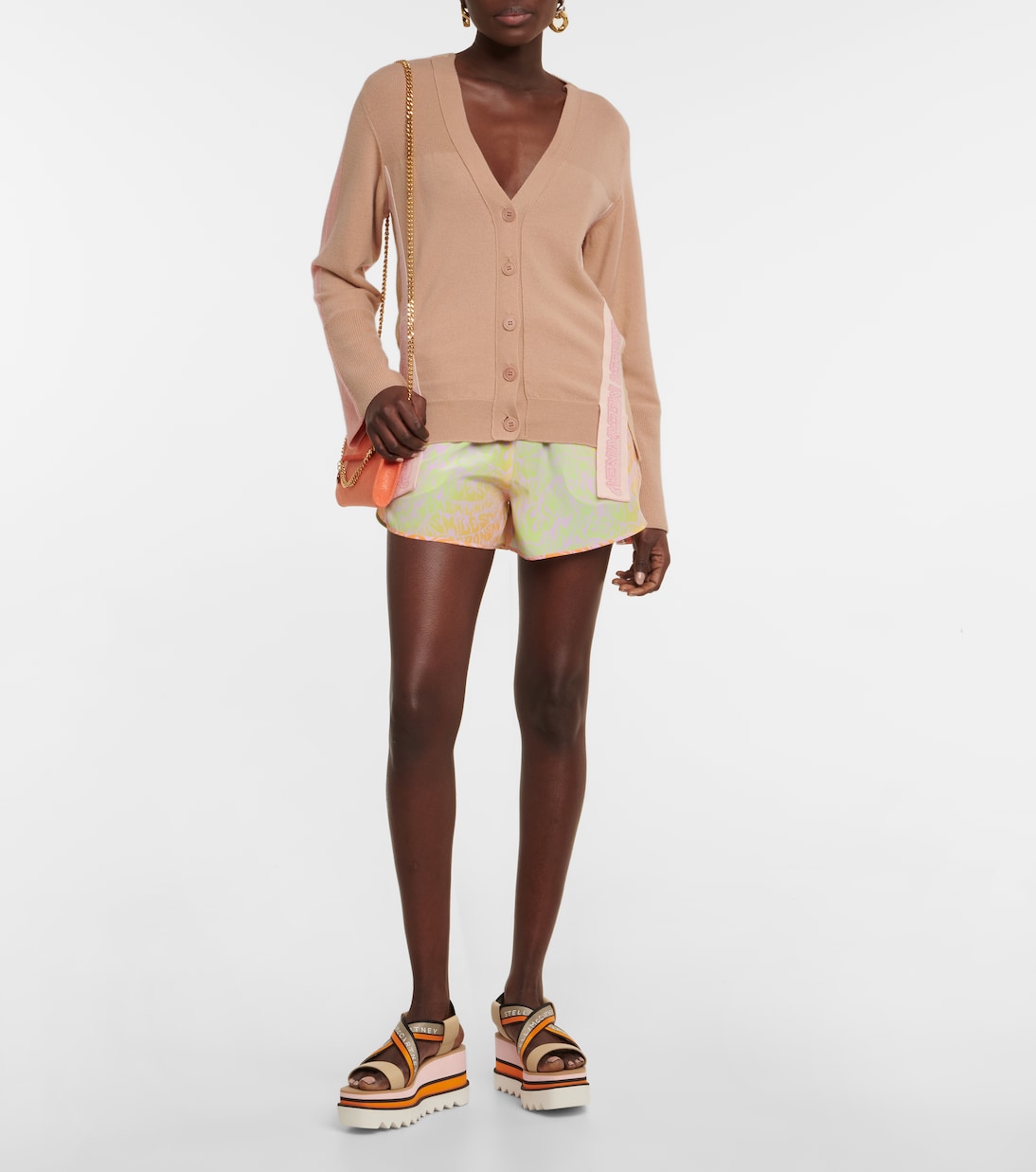 Shorts in seta con stampa | Stella McCartney
