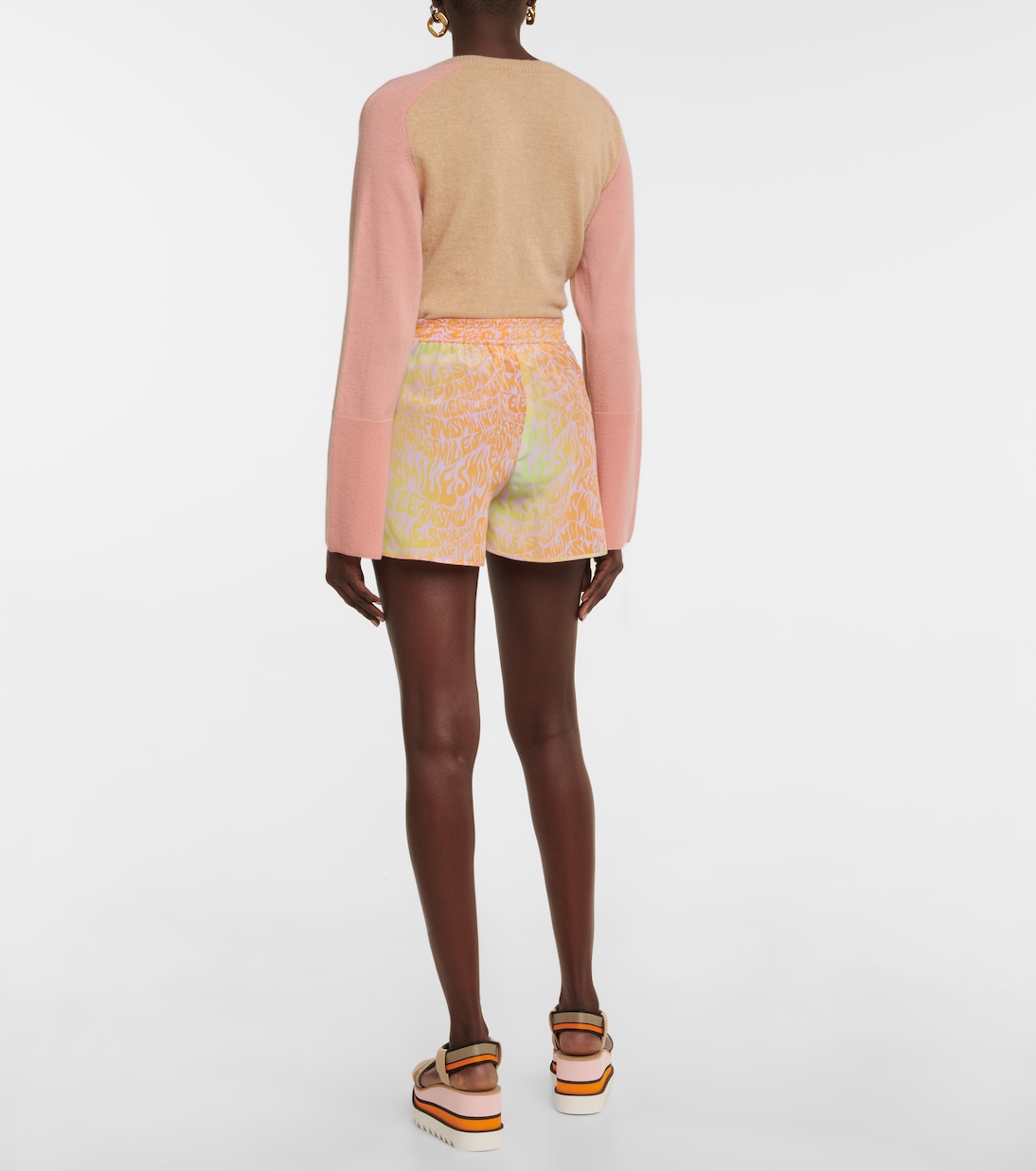 Shorts in seta con stampa | Stella McCartney