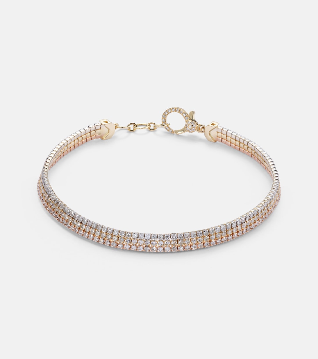Bracciale in oro 18kt con triplo diamante, design moderno per giovani