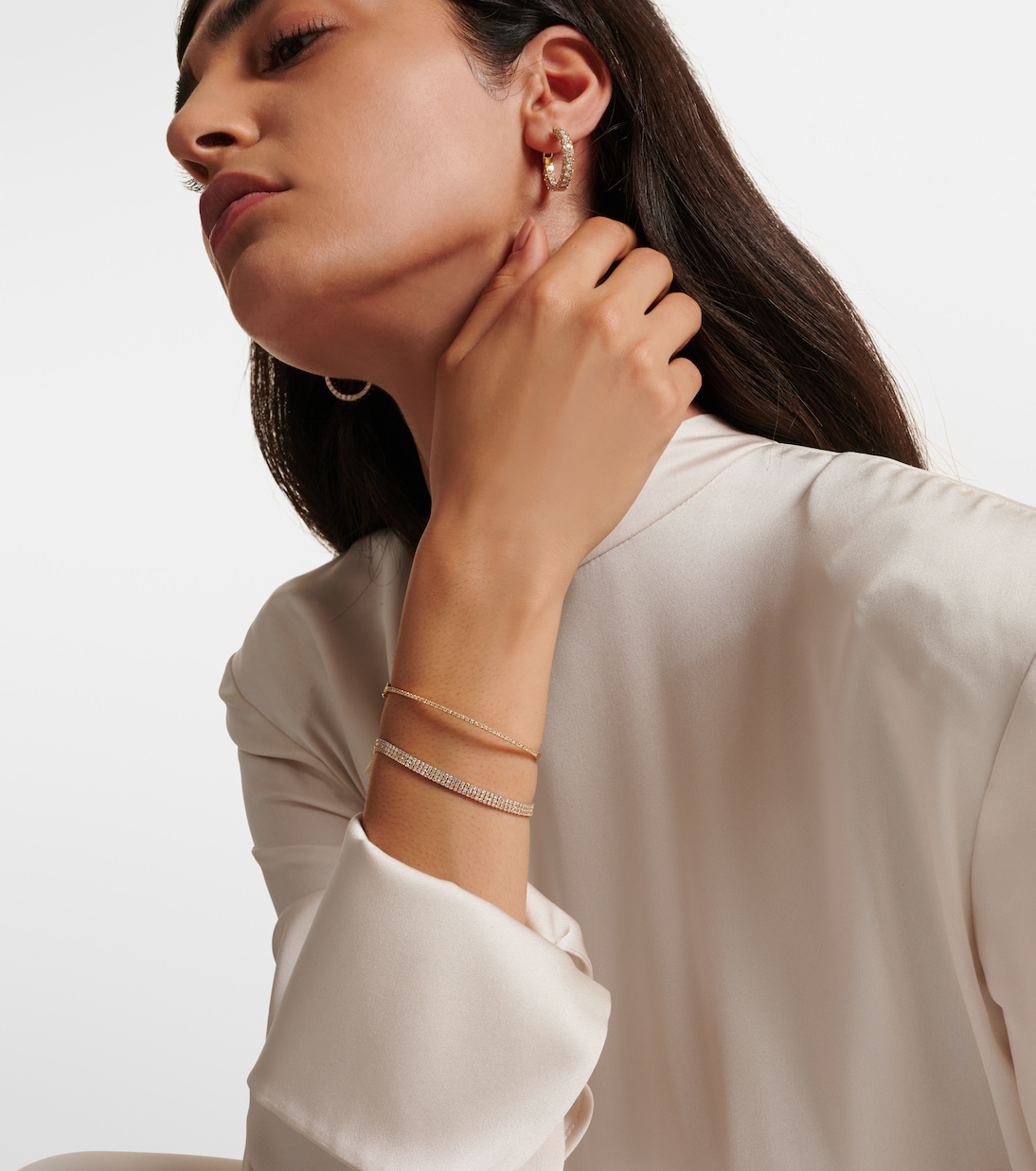 Bracciale in oro 18kt con triplo diamante, design moderno per giovani