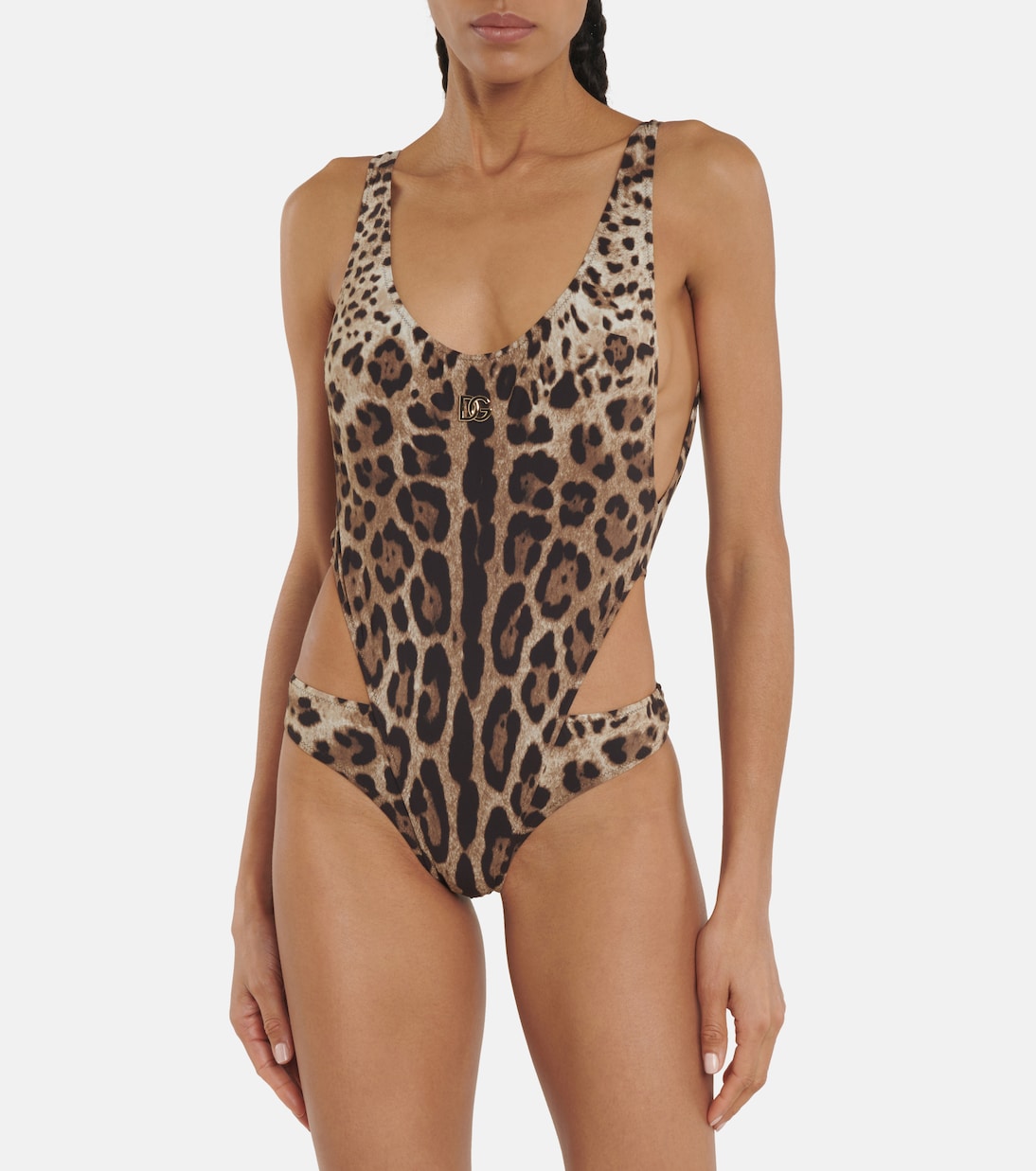 Leopard-print cutout swimsuit | Dolce&Gabbana