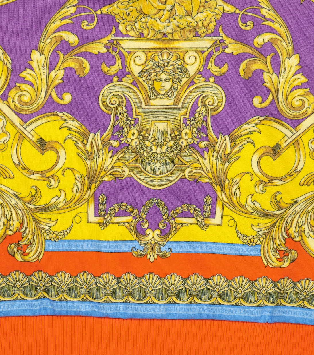 Felpa in cotone con cappuccio e stampa Barocco | Versace Kids